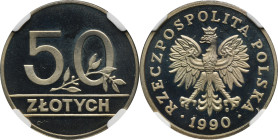 50 złotych 1990 - NGC PF67 ULTRA CAMEO - LUSTRZANKA