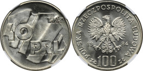 100 złotych 1984 40 lat PRL - NGC MS66