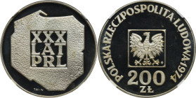 200 złotych 1974 XXX Lat PRL - NGC PF67 ULTRA CAMEO