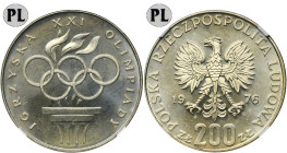 200 złotych 1976 Igrzyska XXI Olimpiady - NGC MS66 PROOF LIKE - jak lustrzanka