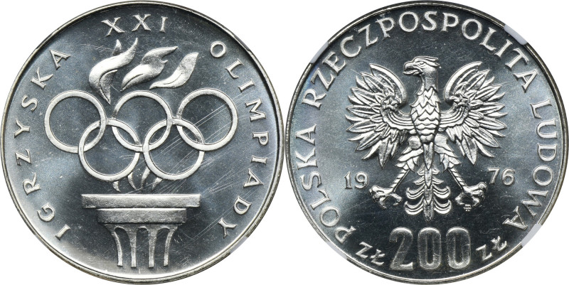 200 złotych 1976 Igrzyska XXI Olimpiady - NGC PF66 - LUSTRZANKA Bardzo rzadka mo...