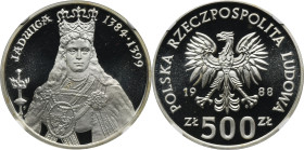 500 złotych 1988 Jadwiga - NGC PF69 ULTRA CAMEO 2-ga nota