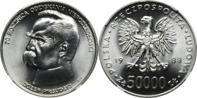 50.000 złotych 1988 Piłsudski - NGC MS66