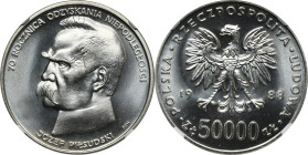 50.000 złotych 1988 Piłsudski - NGC MS65
