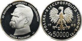 50.000 złotych 1988 Piłsudski - NGC PF67 ULTRA CAMEO