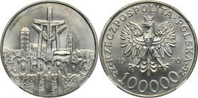 100.000 złotych 1990 Solidarność - TYP A - NGC MS66