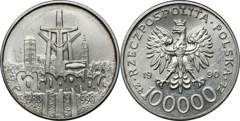 100.000 złotych 1990 Solidarność - TYP C Najwyżej wyceniany typ C. 
 Egzemplarz...