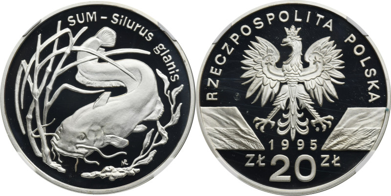 20 złotych 1995, Sum - NGC PF69 ULTRA CAMEO Moneta wybita stemplem lustrzanym z ...