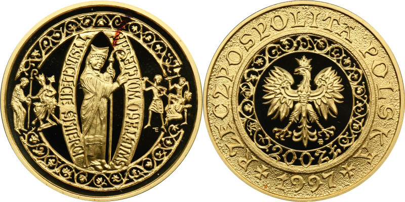 200 złotych 1997 Tysiąclecie śmierci świętego Wojciecha Moneta wybita stemplem l...