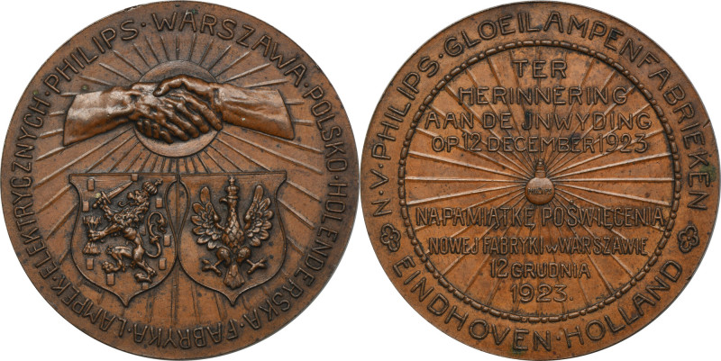 Medal minted for the opening of the Philips Factory in Warsaw 1923 - RARE Medal ...