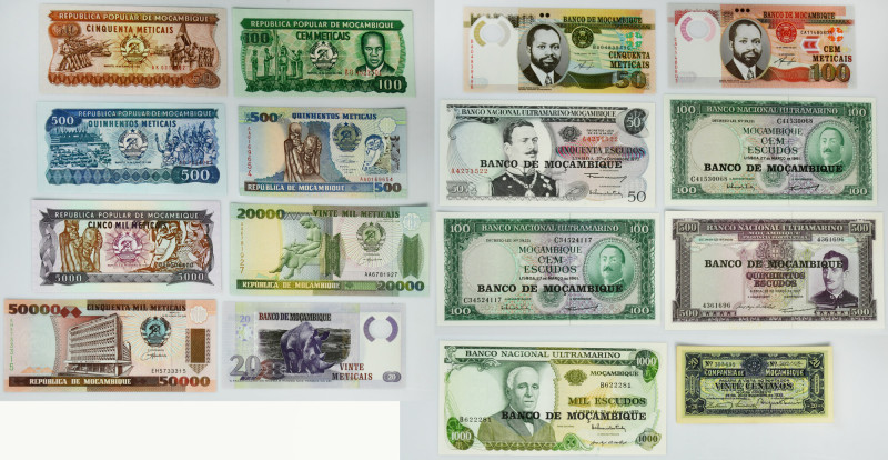 Mozambique, lot 20-50.000 Escudos/Meticais (16 pcs.) Mostly uncirculated. Three ...