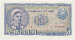 Romania, 5 Lei 1952 - red serial