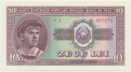 Romania, 10 Lei 1952 - red serial