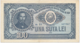 Romania, 100 Lei 1952 - blue serial