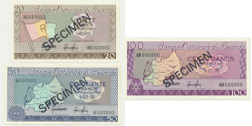 Rwanda, lot 20-100 Francs 1971 - SPECIMEN - (3 pcs.)