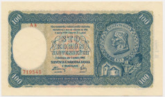 Slovakia, 100 Korun 1940 - II Emisia -