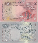 Sri Lanka, lot 2-5 Rupees 1979 (2 pcs.)