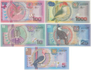 Suriname, lot 5-1.000 Gulden 2000 (5 pcs.)