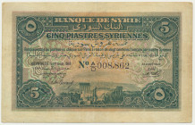 Syria, 5 Piastres 1919