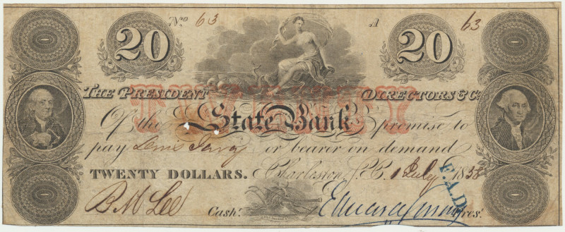 USA, Confederate States America, Charleston, 20 Dollars 1838 Still a desriable n...