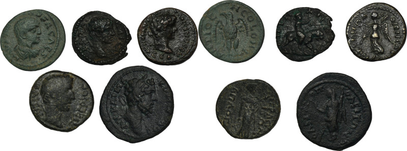 Set, Roman Provincial, AE (5 szt.) Set of five roman provincial coins.
 Zestaw ...