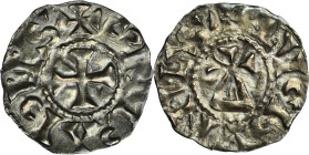 France, Carolingians, Kingdom of Arles, Conrad le Pacific (the Peaceful), Denier Lyon undated - VERY RARE