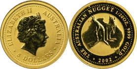 Australia, Elizabeth II, 5 Dollar 2005 - Australian Nugget, Two Australian Kangaroo