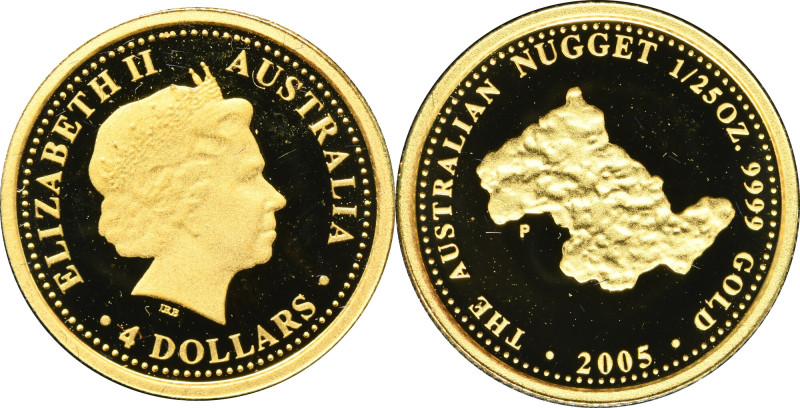 Australia, Elizabeth II, 4 Dollar 2005 - The Australian Nuggets Proof type. Mint...