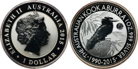 Australia, Elizabeth II, 1 Dollar 2015 - 25th Anniversary of the Australian Kookaburra