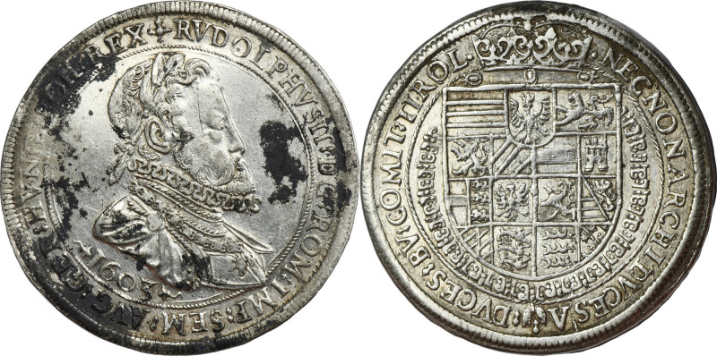 Austria, Rudolf II, Thaler Hall 1603 Varieyt with a dot after TIROL.
 Attractiv...