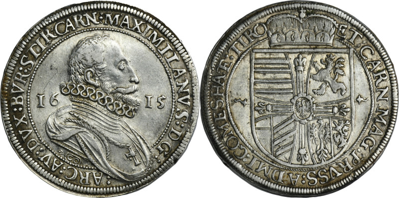 Austria, Maximilian III, Thaler Hall 1615 Thaler of the Archduke and Grand Maste...