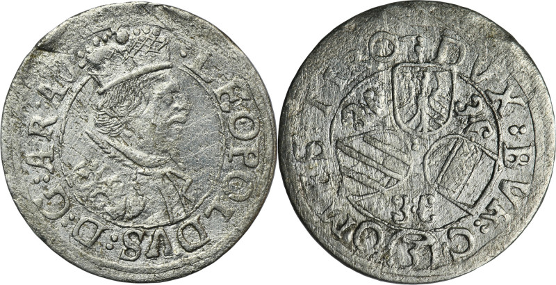 Austria, Leopold V, 3 Kreuzer Hall undated Reference: Moser-Tursky 480
Grade: V...
