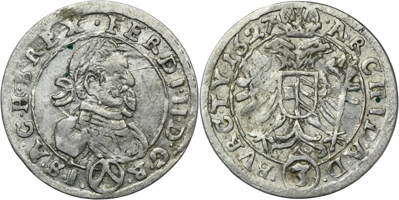 Austria, Ferdinand II, 3 Kreuzer Wien 1627 Reference: Herinek 1044
Grade: VF+ ...