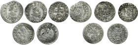 Set, Austria and Poland, Ferdinand II and Sigismund III Vasa, 3 Kreuzer and 3 Polker (5 pcs.)