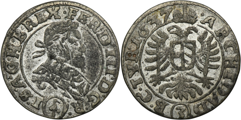 Austria, Ferdinand III, 3 Kreuzer Wien 1637 Reference: Herinek 683
Grade: VF 
...