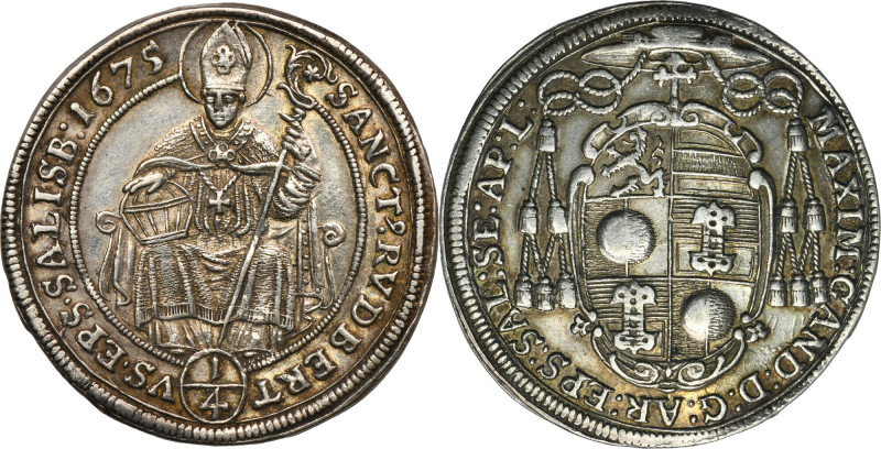 Austria, Archbishopric of Salzburg, Maximilian Gandolf von Kuenburg, 1/4 Thaler ...