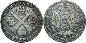Austrian Netherlands, Maria Theresia, 1/2 Thaler (1/2 Kronenthaler) Brussels 1758