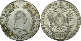Austria, Franz II, 20 Kreuzer Prague 1808 C