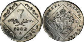 Austria, Franz II, 7 Kreuzer Wien 1802 A - NGC MS64