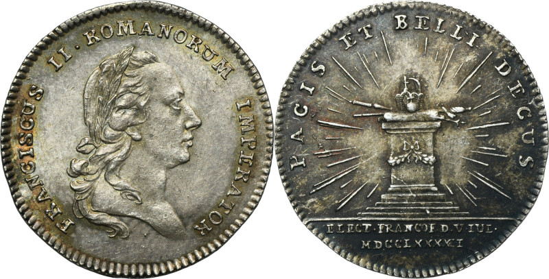 Austria, Franz II, Coronation token Frakfurt 1792 Silver coronation token from 1...