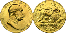 Austria, Franz Joseph I, 100 Corona Wien 1908