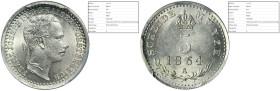 Austria, Franz Josef I, 5 Kreuzer Wien 1864 - PCGS MS64 MAX - JEDYNY