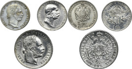 Set, Austria, Franz Josef I, Floren and Corona (3 pcs.)