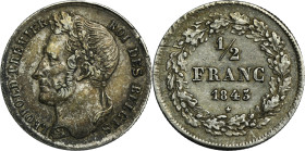 Belgium, Leopold I, 1/2 Franc Brussels 1843 - RARE