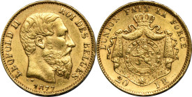 Belgium, Leopold II, 20 Francs Brussels 1877