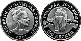 Denmark, Margareth II, 100 Kroner Copenhagen 2007 - International Polar Year, Polar Bear