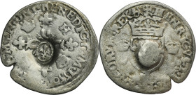 France, Henry II, Douzain 1550 with countermark