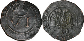 Cambrai, French occupation, Jean de Montluc, 6 Denarius 1588 - RARE