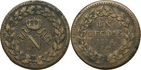 France, Louis XVIII, 1 Décime Strasbourg 1814 BB - ex. Dr. Max Blaschegg ex. Blaschegg