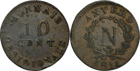 France, Napoleon I, 10 Centimes Antwerp 1814 - ex. Dr. Max Blaschegg ex. Blaschegg